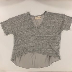 Alice +Olivia gray crop top with sheer back XS